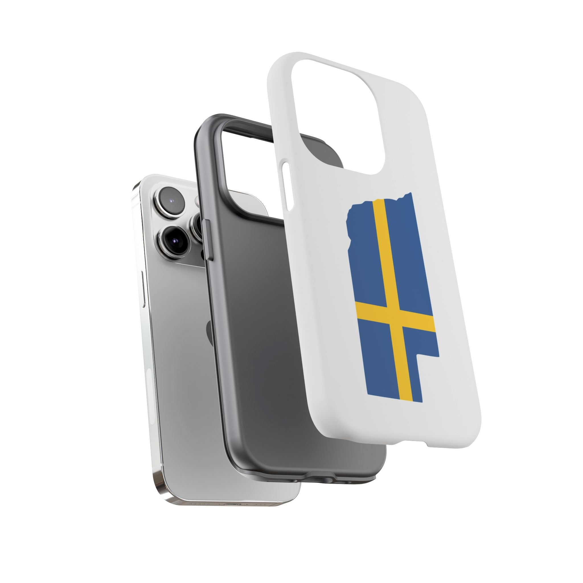 Tough Protective Phone Case | Swedish Flag on Nebraska Outline