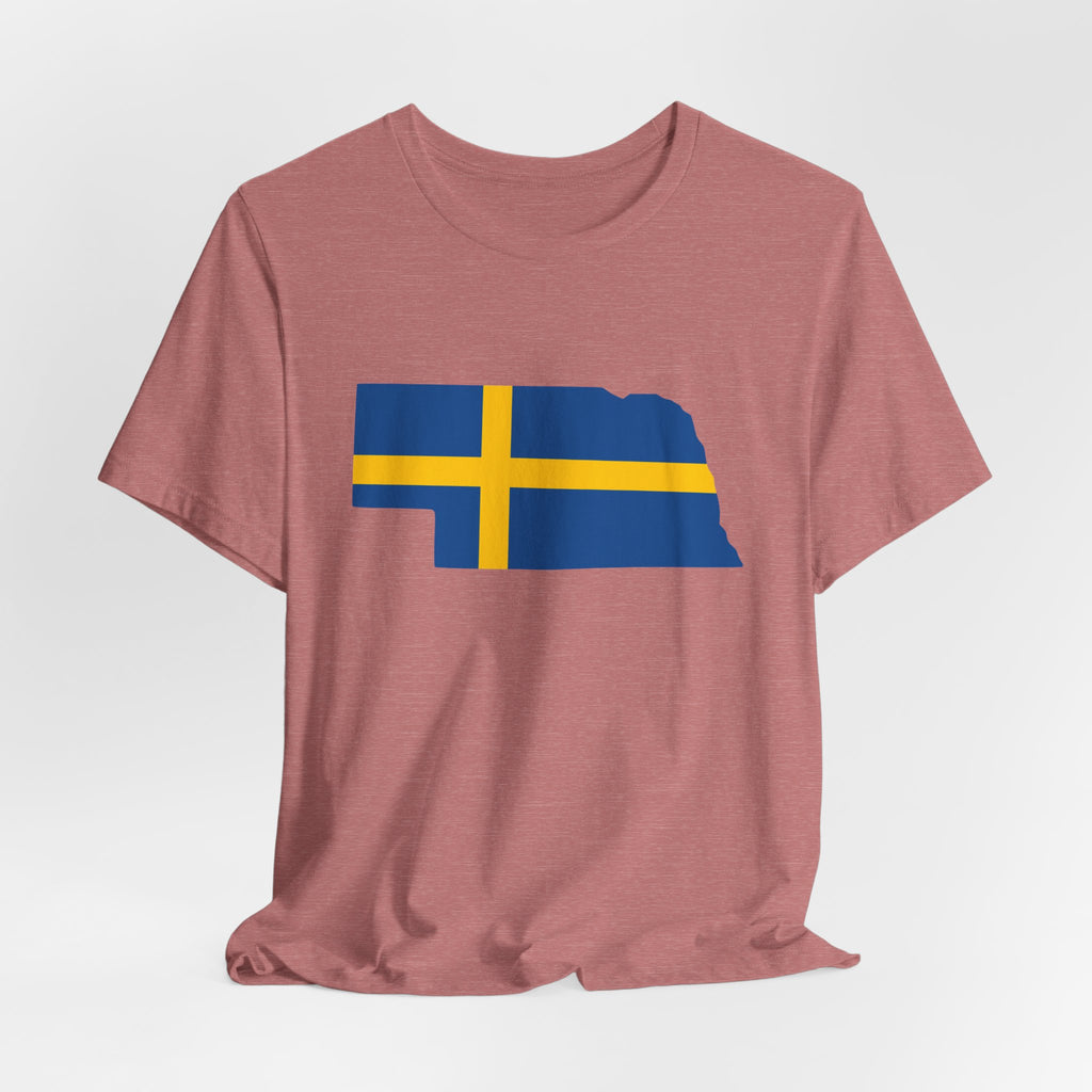 Women's T-Shirt | Swedish Flag on Nebraska Outline