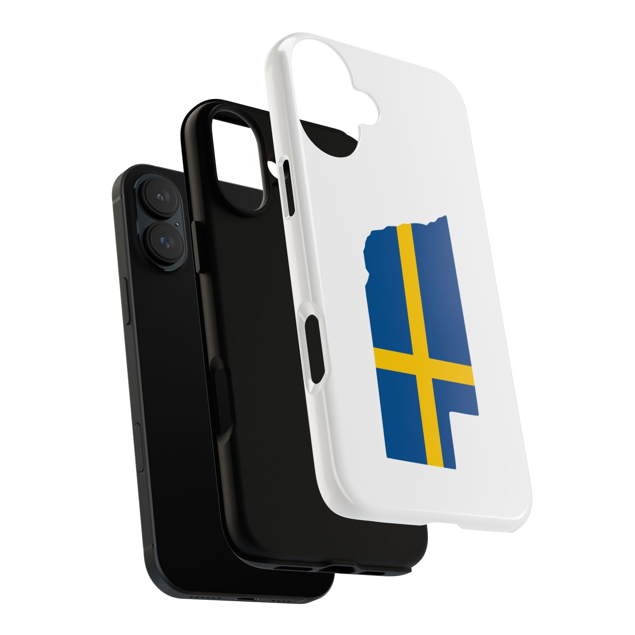 Tough Protective Phone Case | Swedish Flag on Nebraska Outline