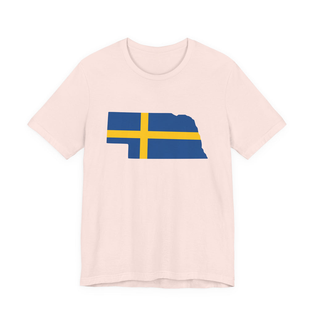 Women's T-Shirt | Swedish Flag on Nebraska Outline