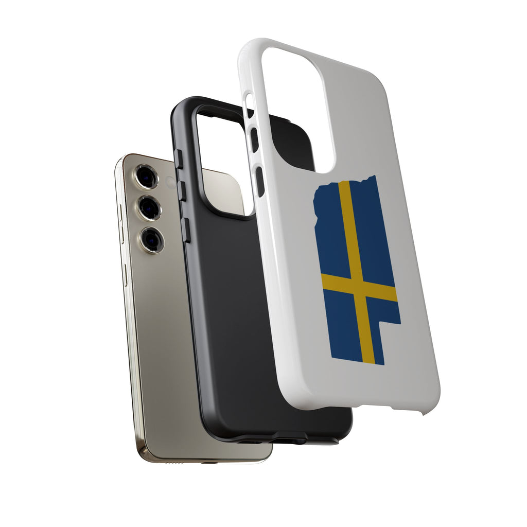 Tough Protective Phone Case | Swedish Flag on Nebraska Outline