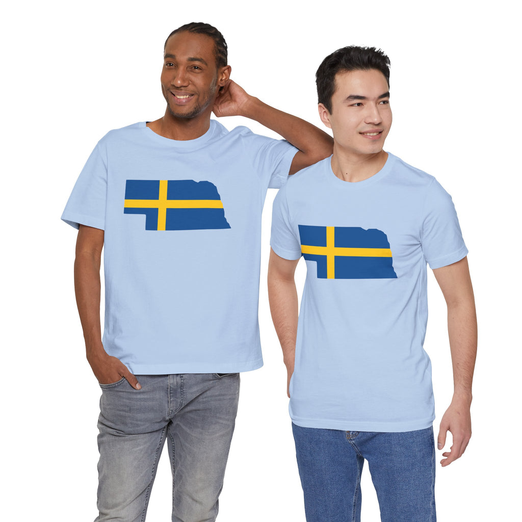 Women's T-Shirt | Swedish Flag on Nebraska Outline