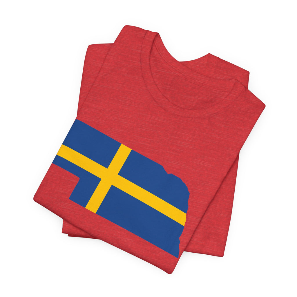 Women's T-Shirt | Swedish Flag on Nebraska Outline
