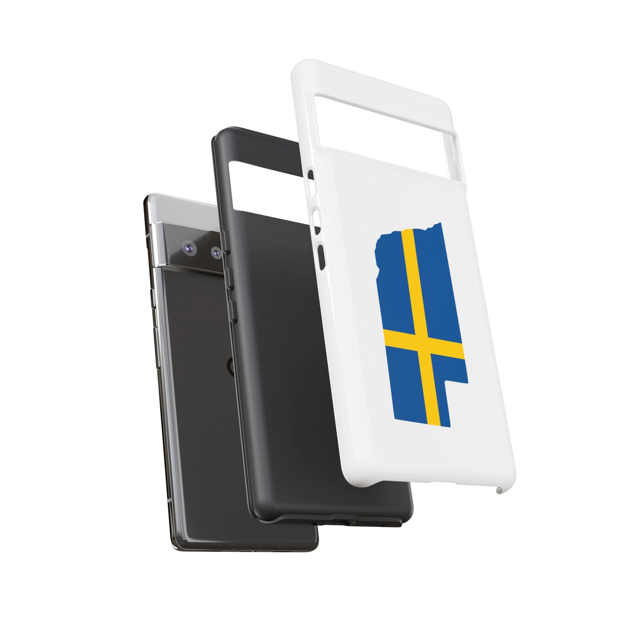 Tough Protective Phone Case | Swedish Flag on Nebraska Outline