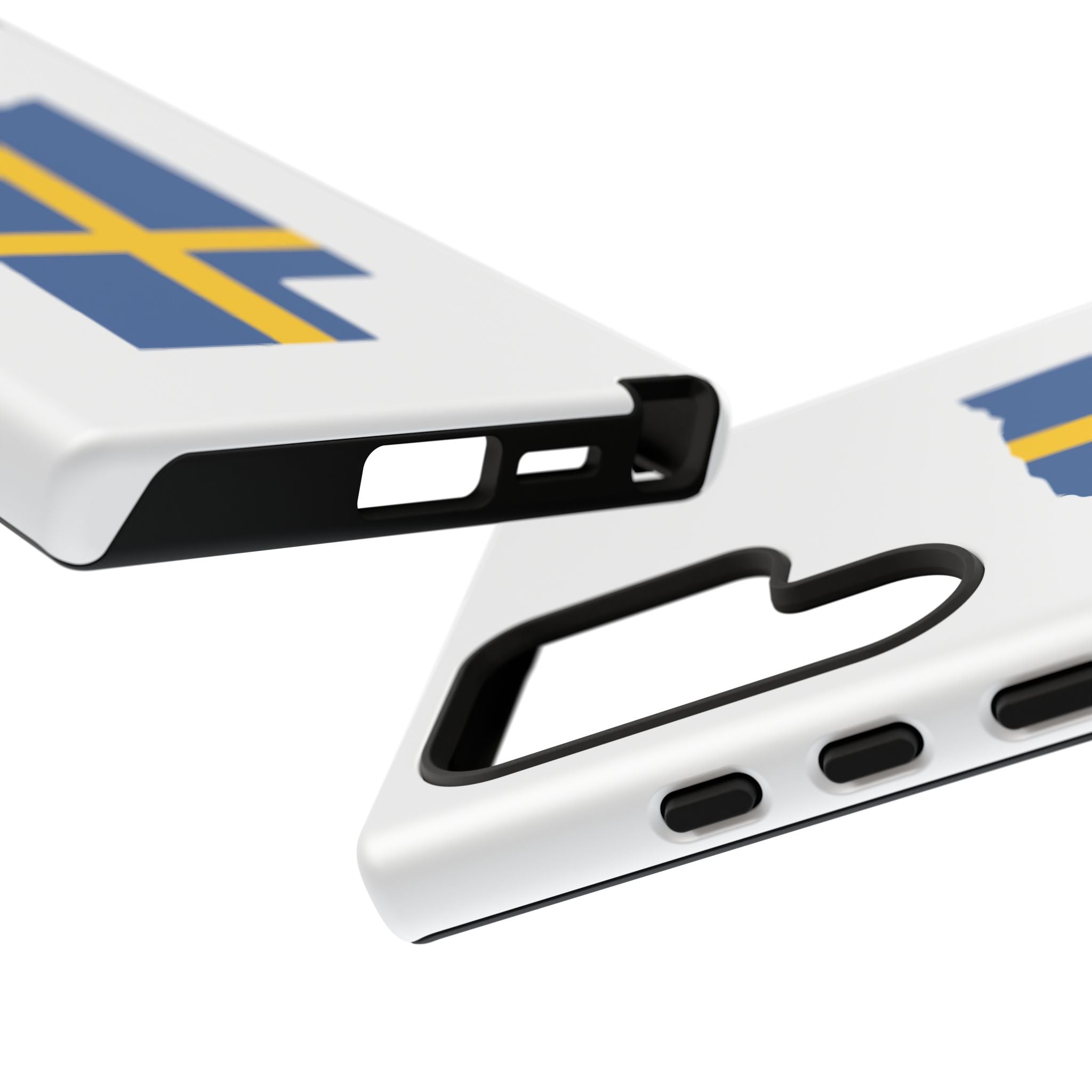 Tough Protective Phone Case | Swedish Flag on Nebraska Outline
