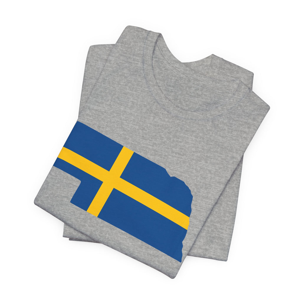 Women's T-Shirt | Swedish Flag on Nebraska Outline