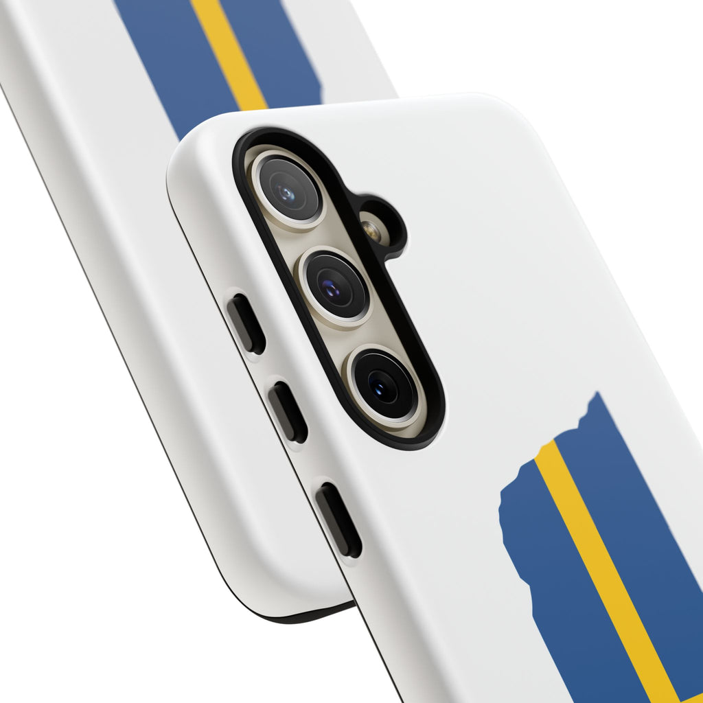 Tough Protective Phone Case | Swedish Flag on Nebraska Outline