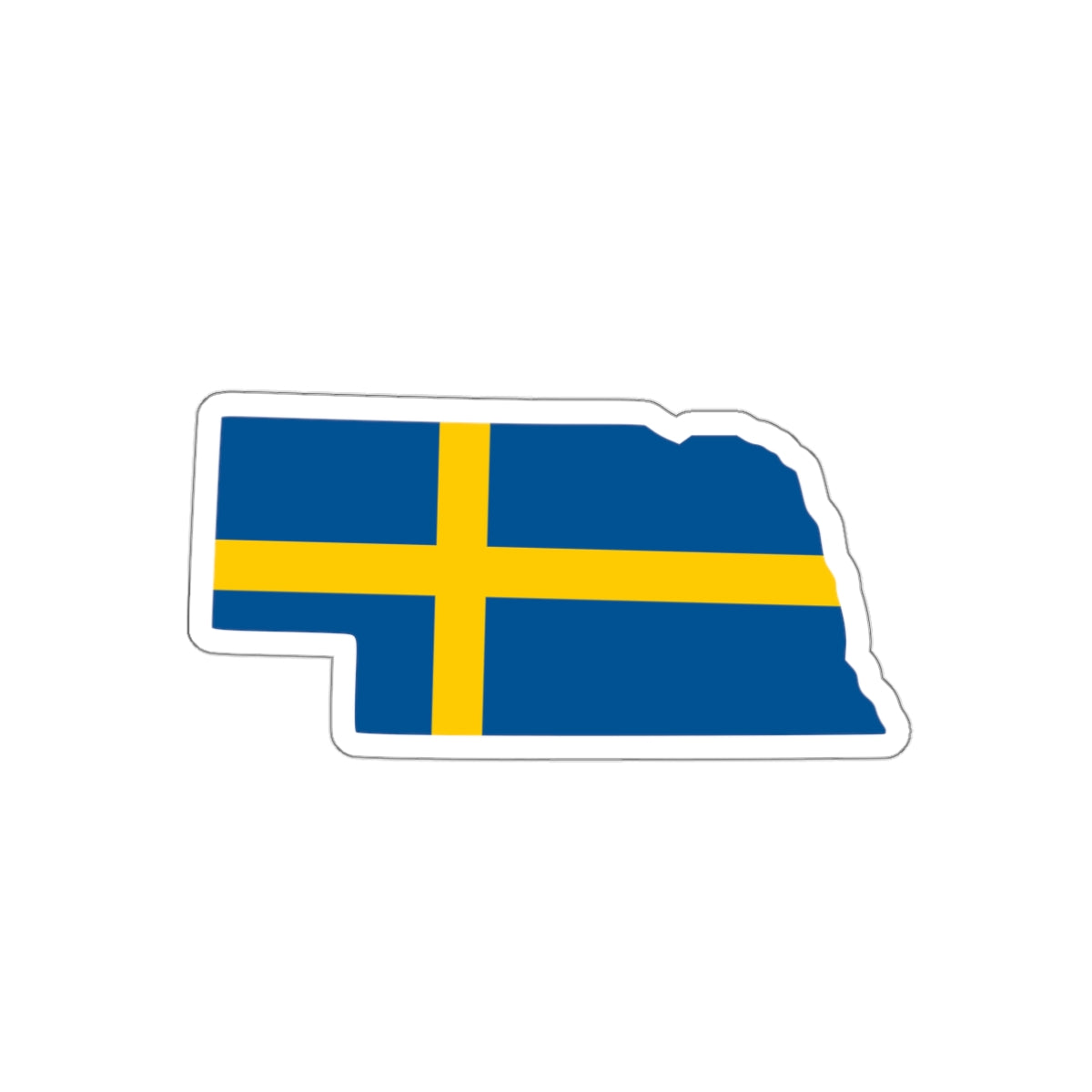 Die-Cut Sticker | Swedish Flag on Nebraska Outline