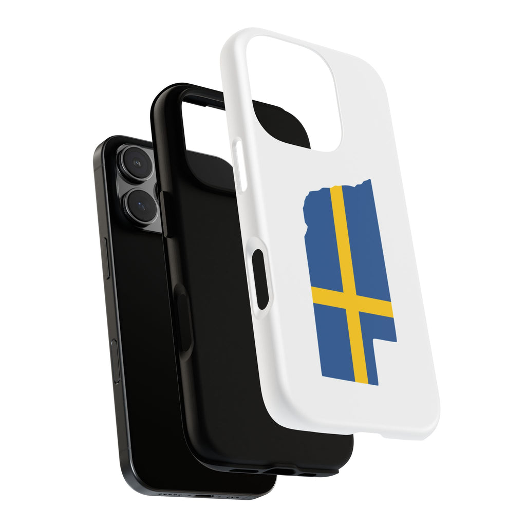 Tough Protective Phone Case | Swedish Flag on Nebraska Outline