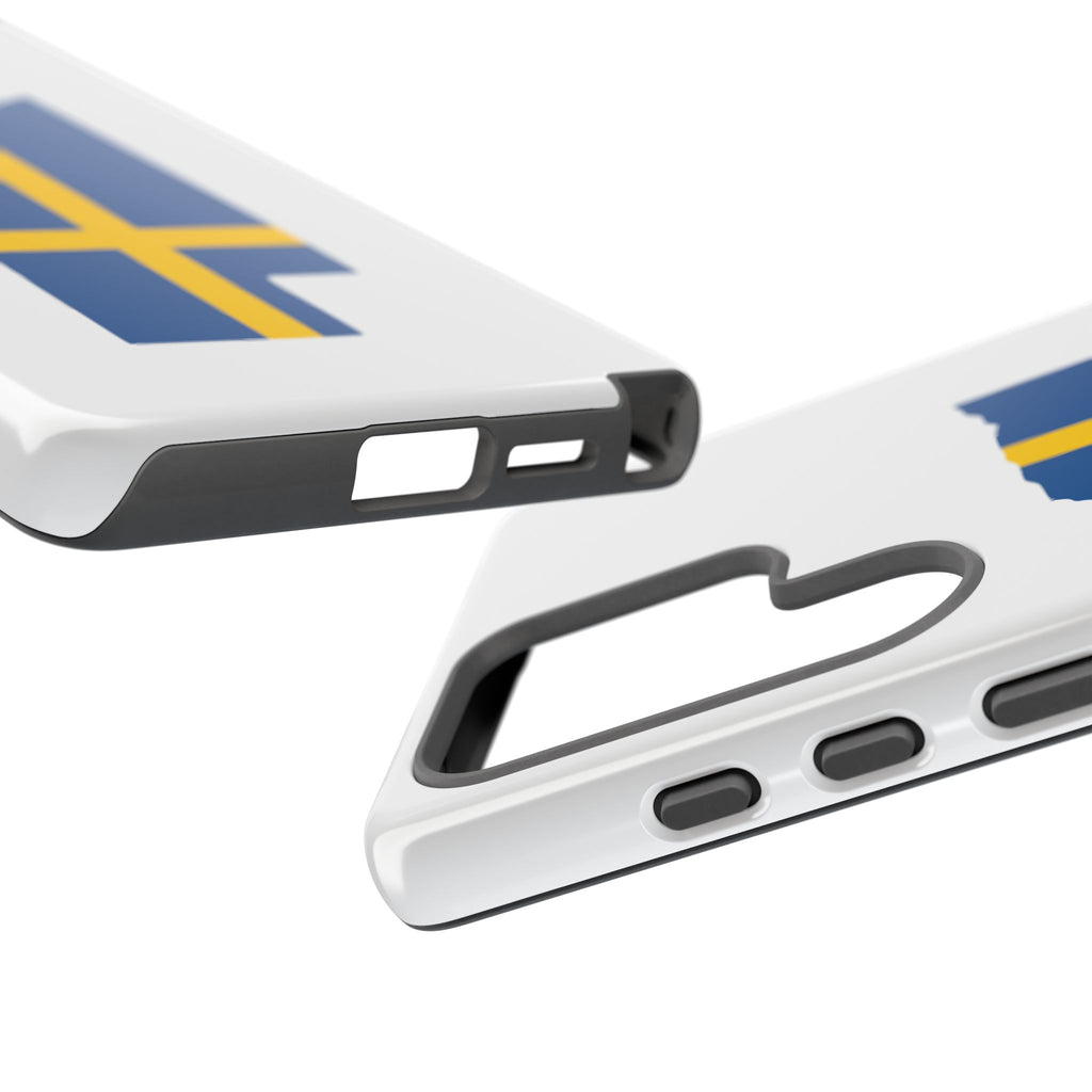 Tough Protective Phone Case | Swedish Flag on Nebraska Outline