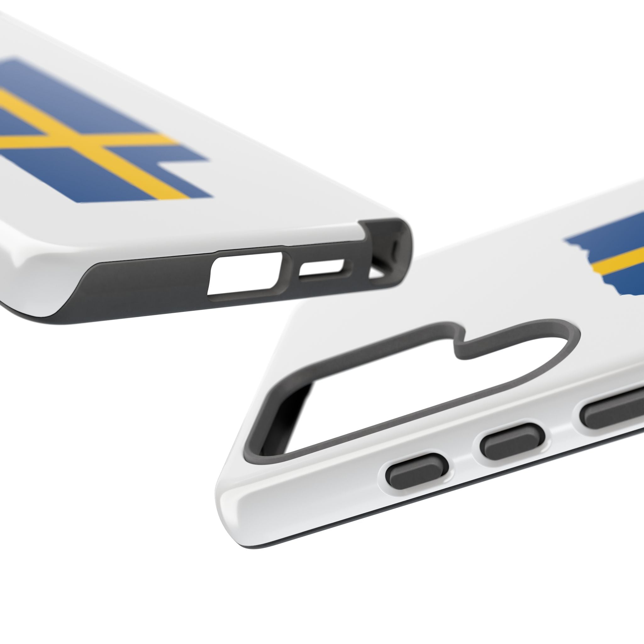 Tough Protective Phone Case | Swedish Flag on Nebraska Outline