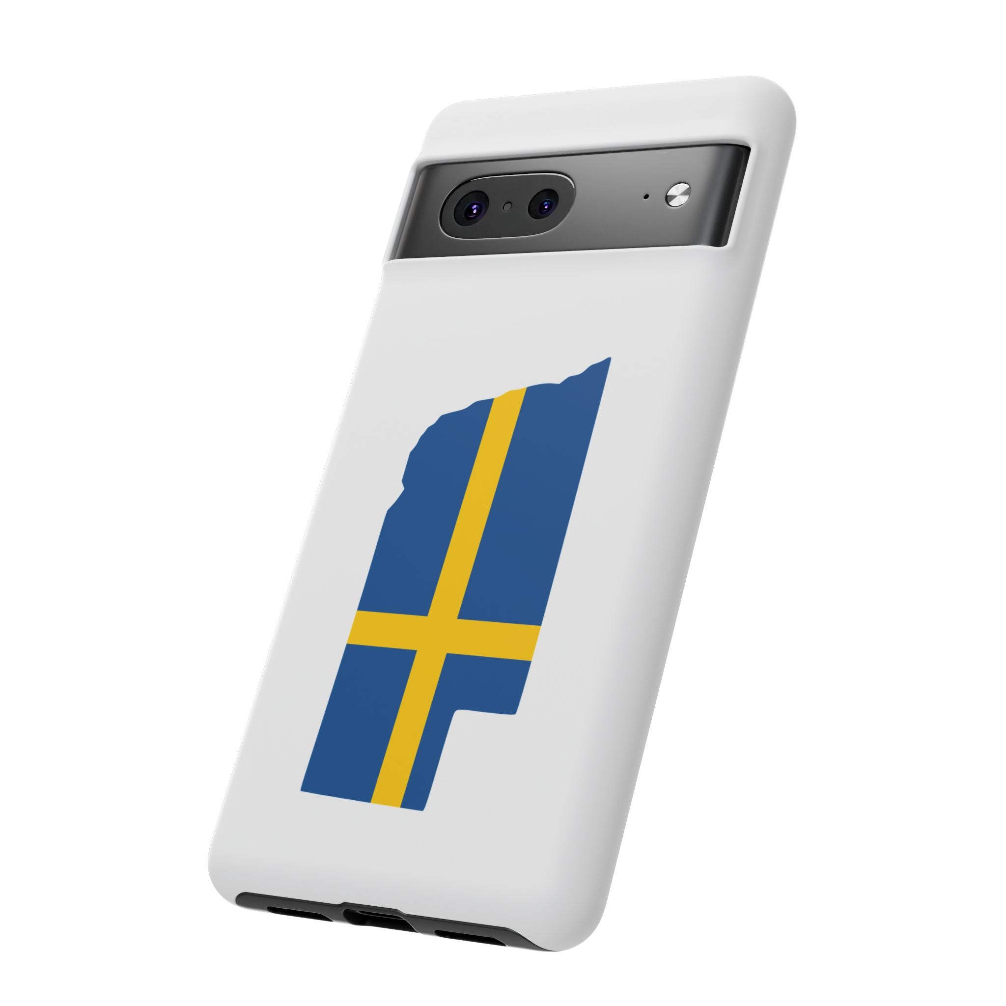 Tough Protective Phone Case | Swedish Flag on Nebraska Outline