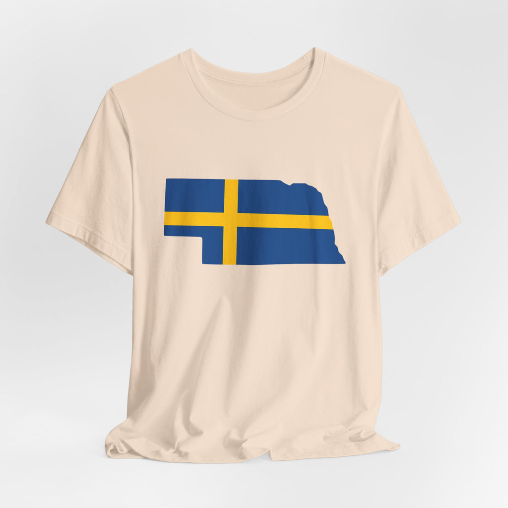 Women's T-Shirt | Swedish Flag on Nebraska Outline