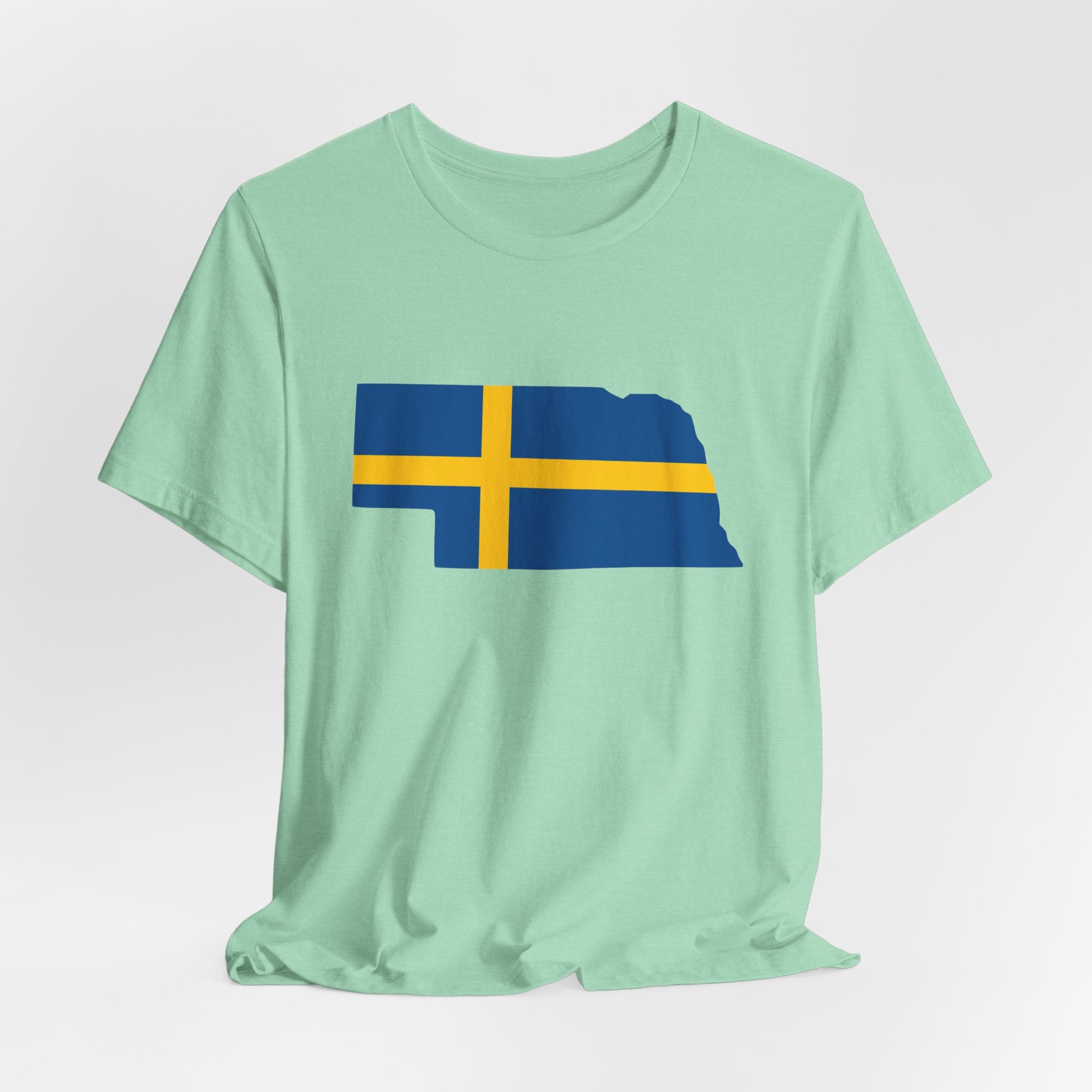 Women's T-Shirt | Swedish Flag on Nebraska Outline