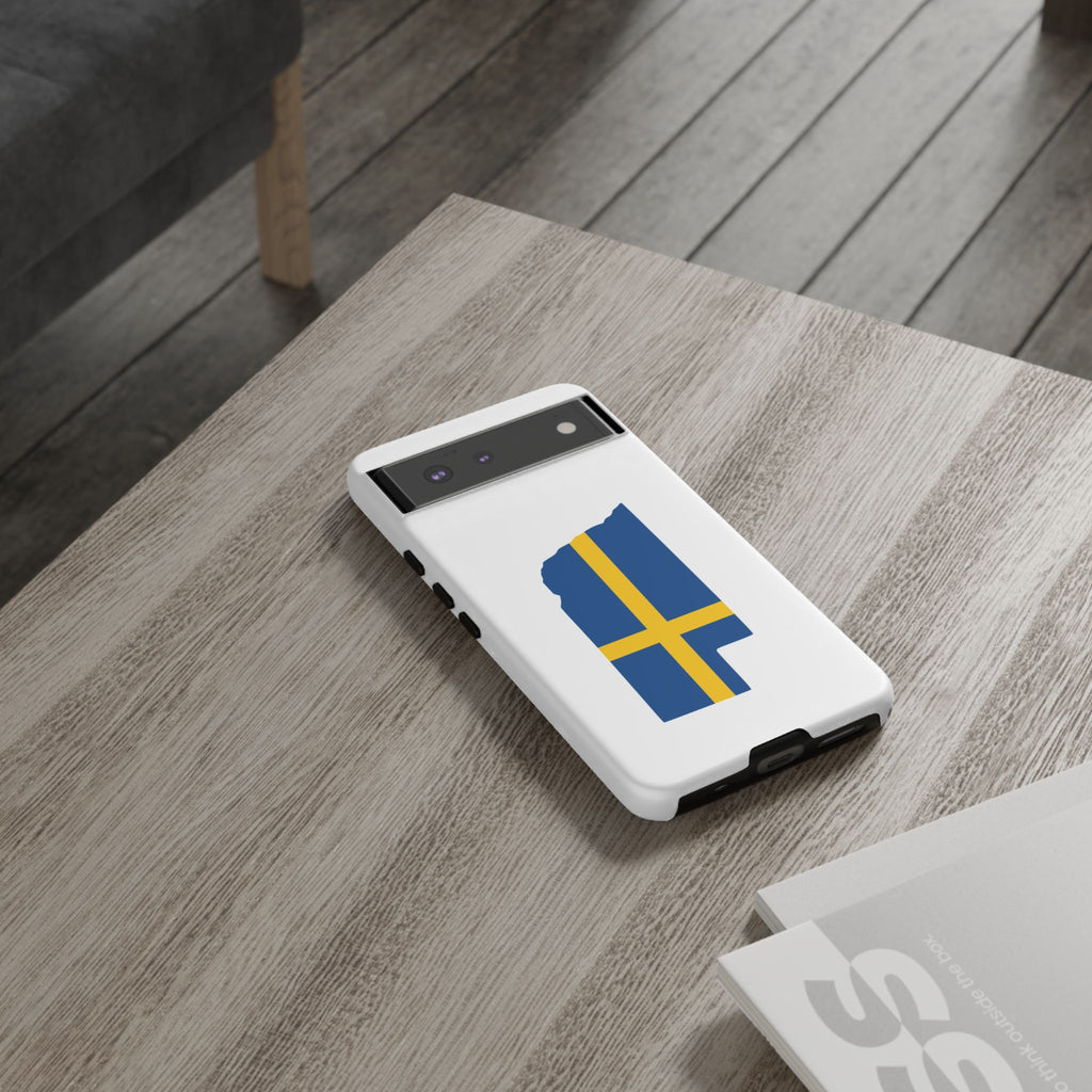 Tough Protective Phone Case | Swedish Flag on Nebraska Outline