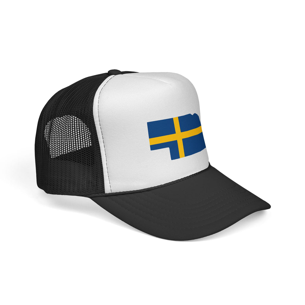 Trucker Caps | Swedish Flag on Nebraska Outline