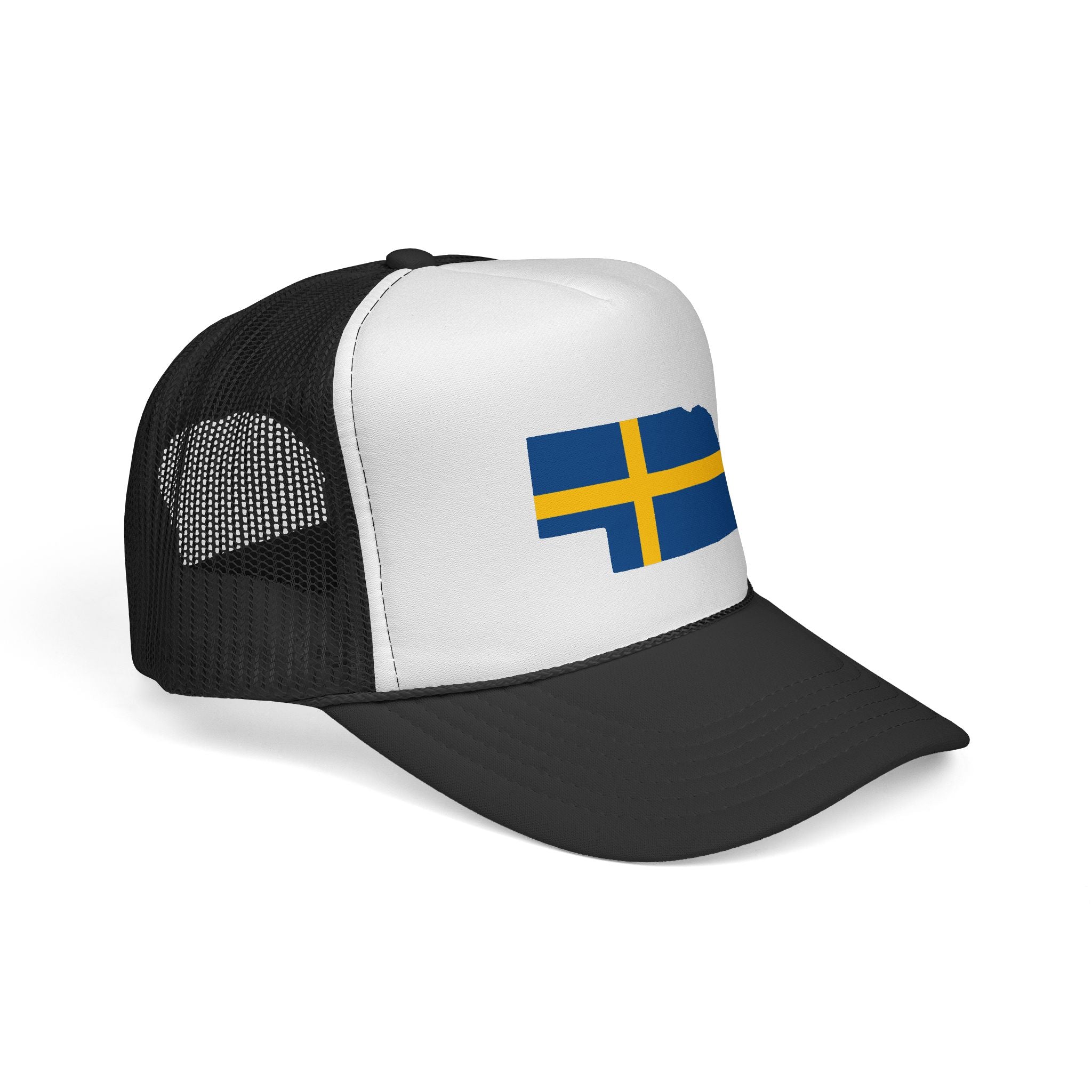 Trucker Caps | Swedish Flag on Nebraska Outline