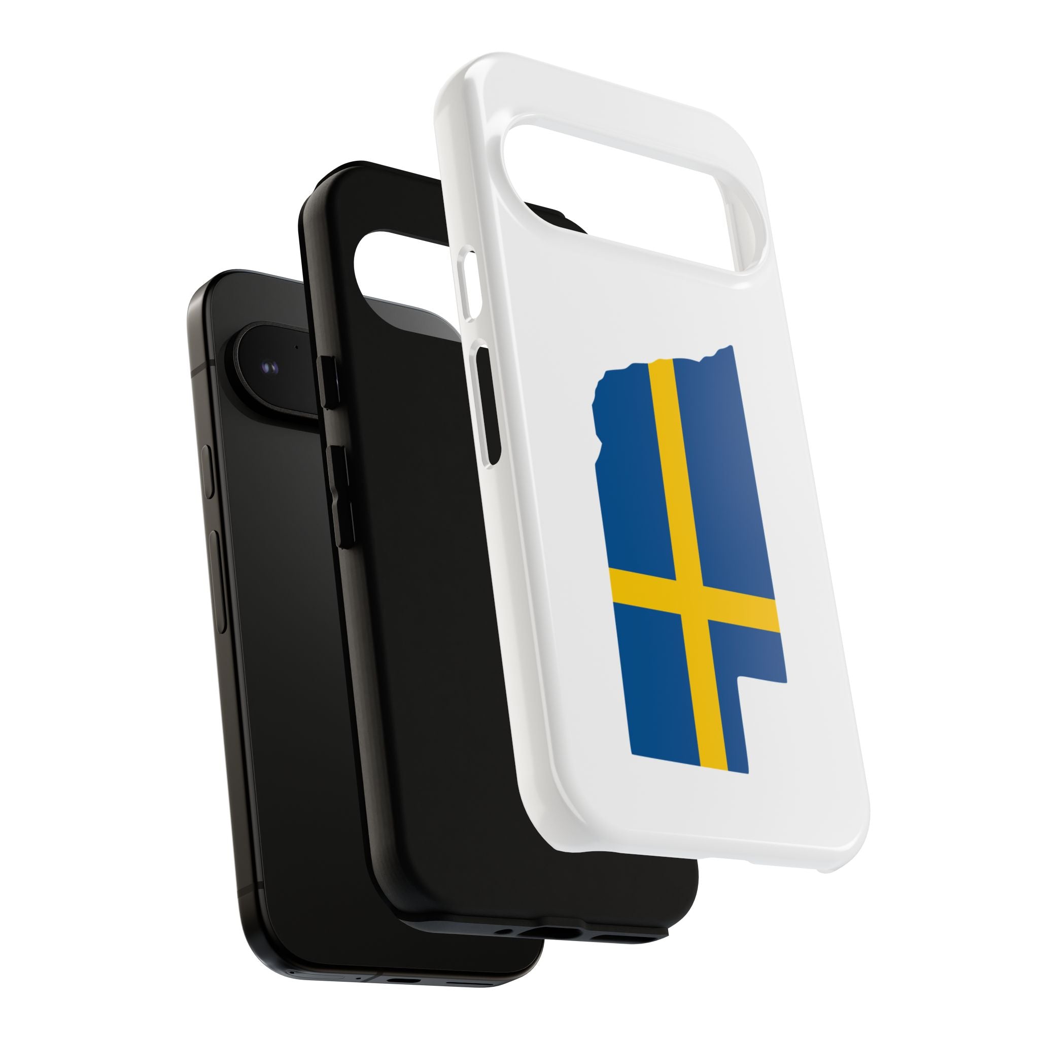 Tough Protective Phone Case | Swedish Flag on Nebraska Outline