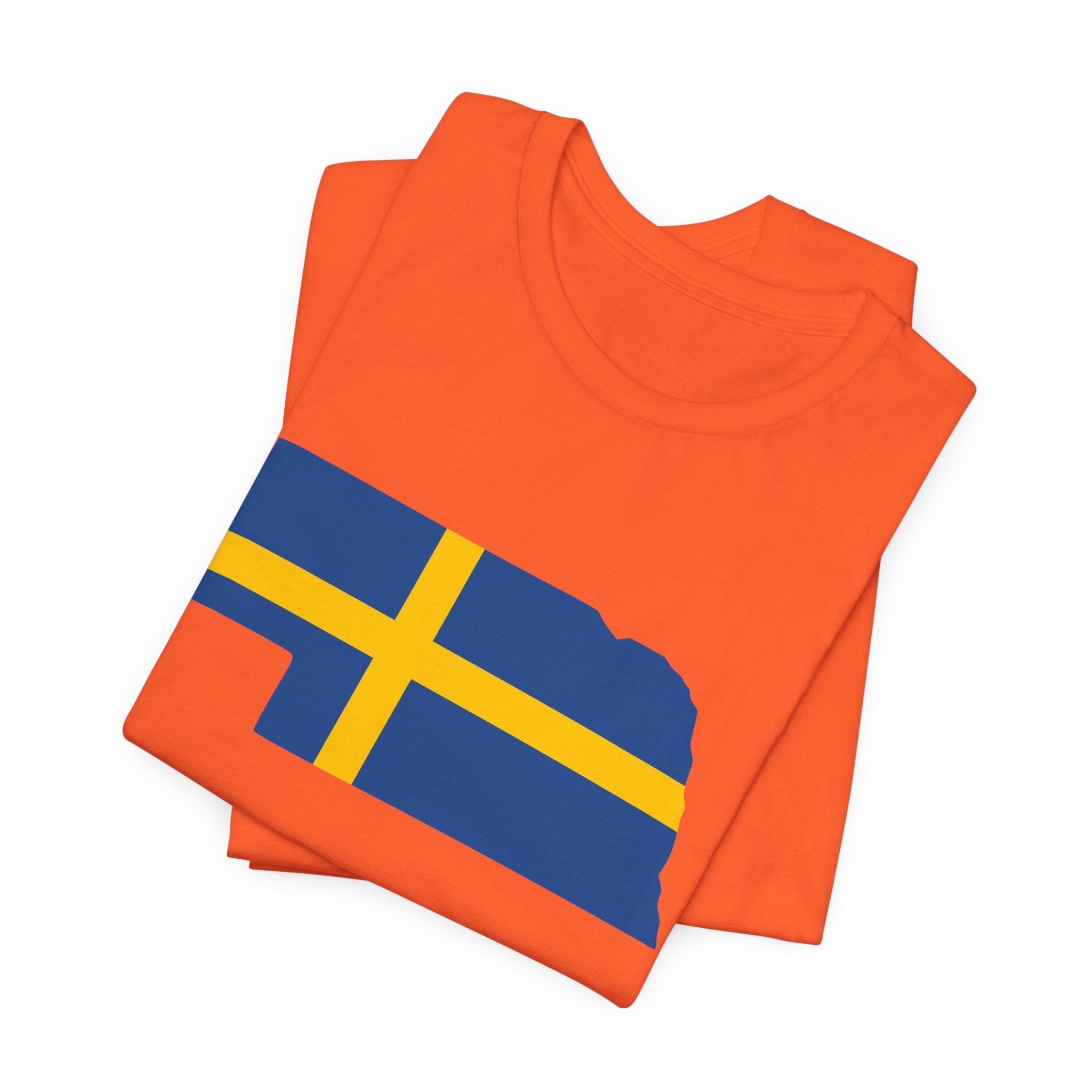 Women's T-Shirt | Swedish Flag on Nebraska Outline