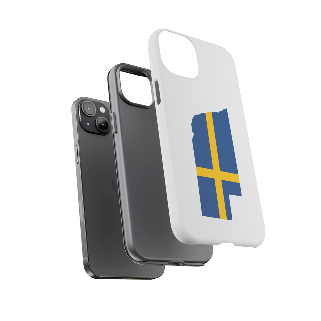 Tough Protective Phone Case | Swedish Flag on Nebraska Outline