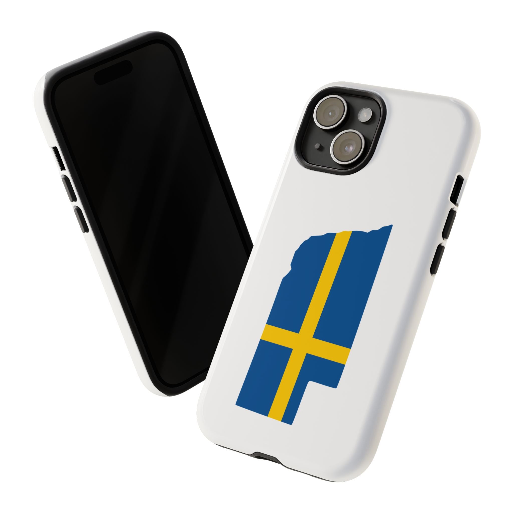 Tough Protective Phone Case | Swedish Flag on Nebraska Outline