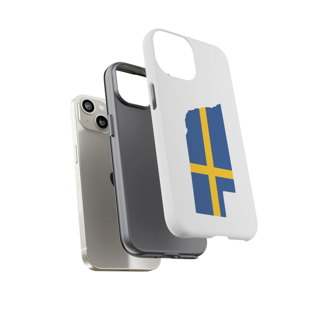 Tough Protective Phone Case | Swedish Flag on Nebraska Outline