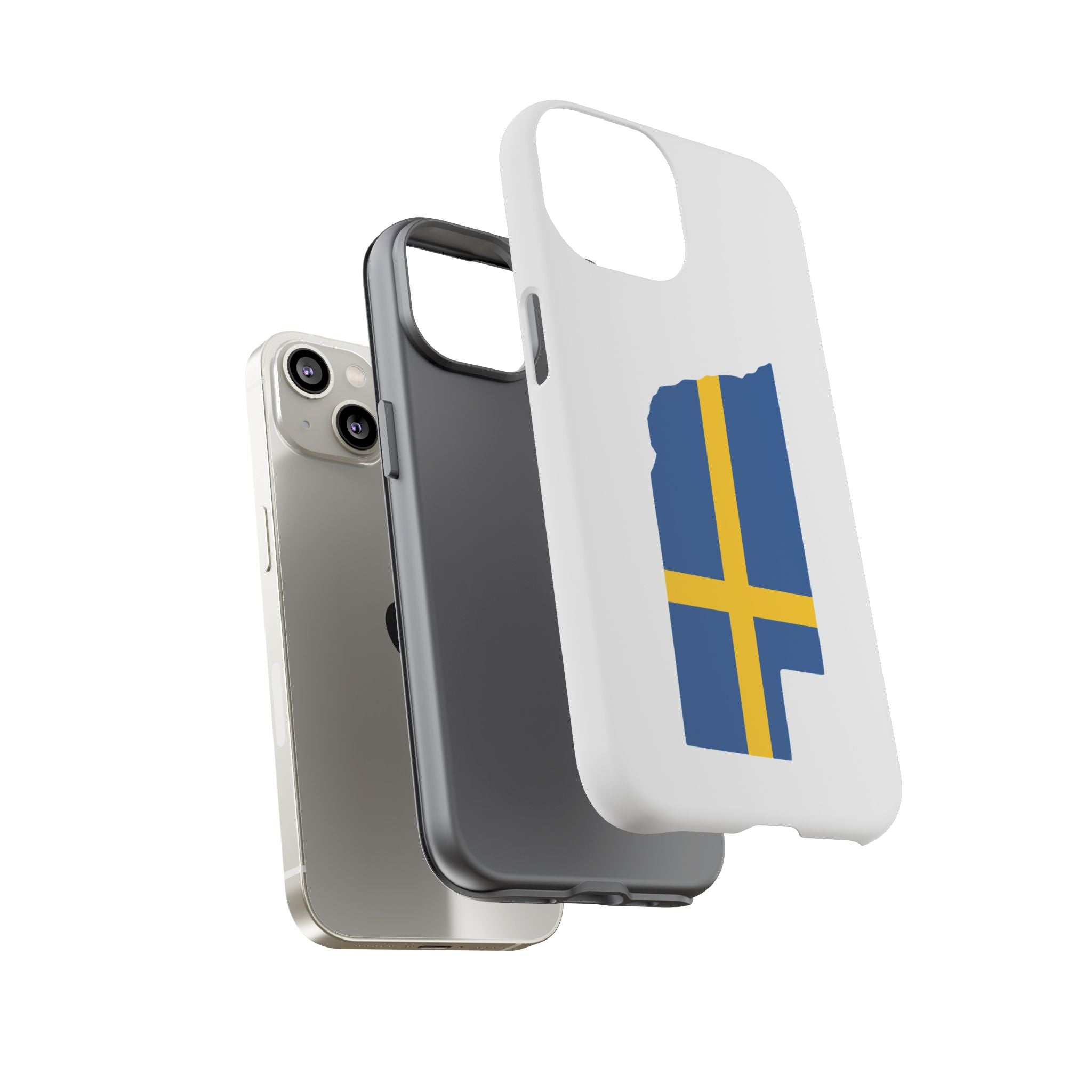 Tough Protective Phone Case | Swedish Flag on Nebraska Outline