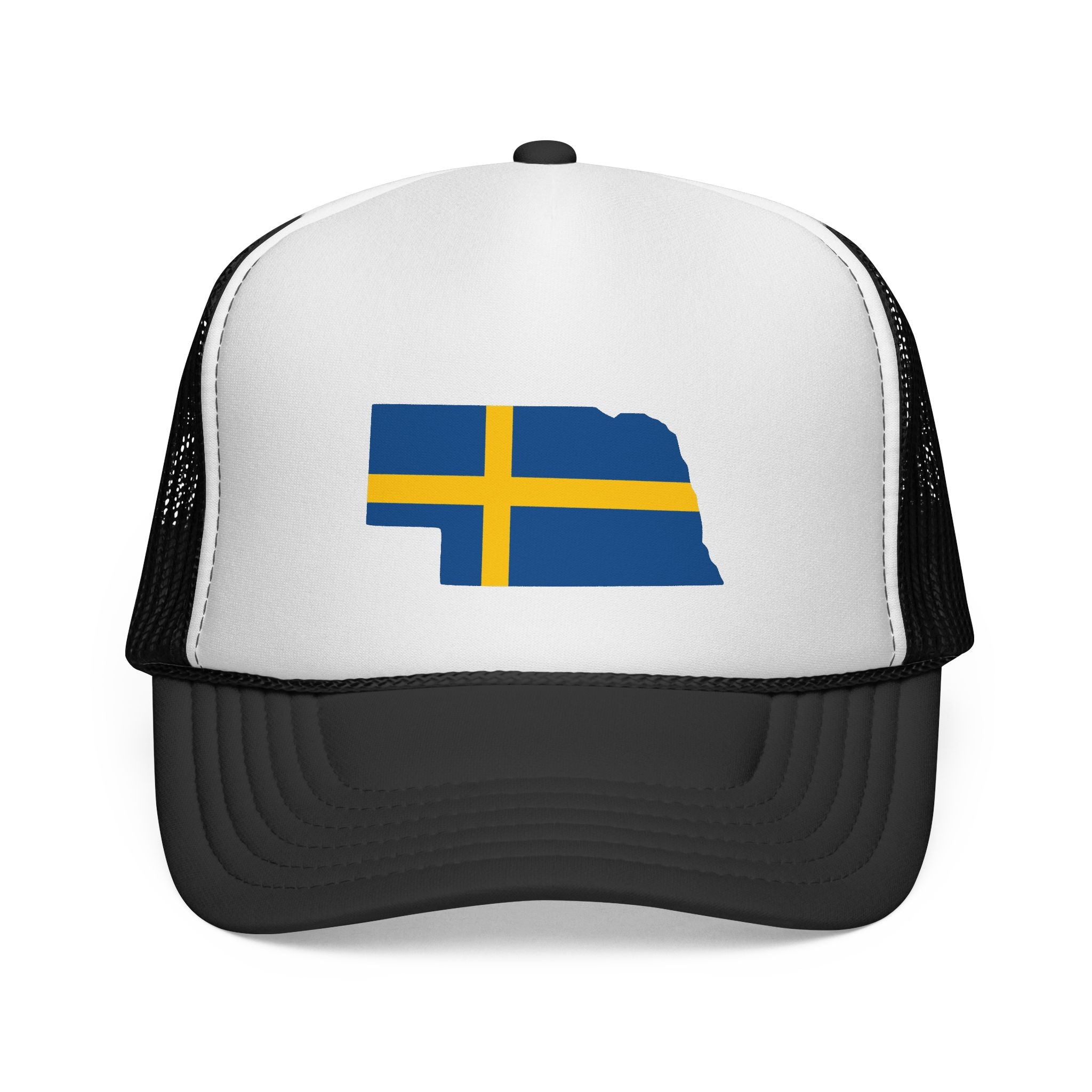 Trucker Caps | Swedish Flag on Nebraska Outline