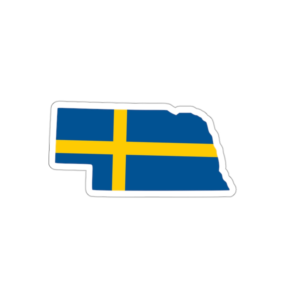 Die-Cut Sticker | Swedish Flag on Nebraska Outline