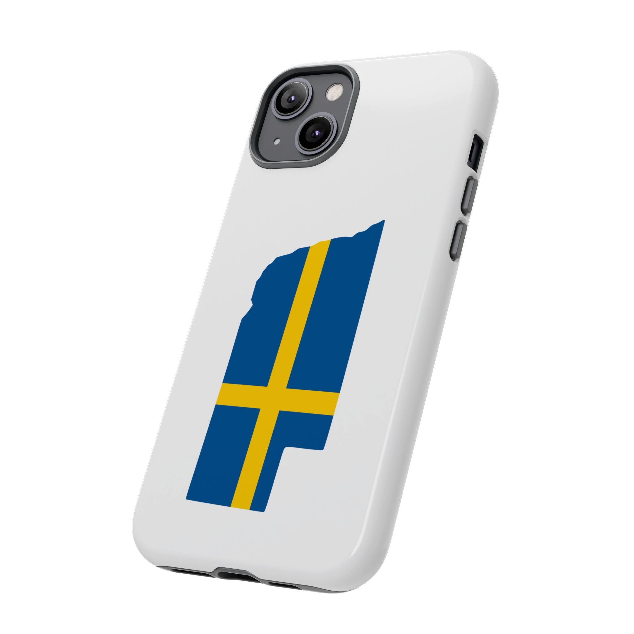 Tough Protective Phone Case | Swedish Flag on Nebraska Outline