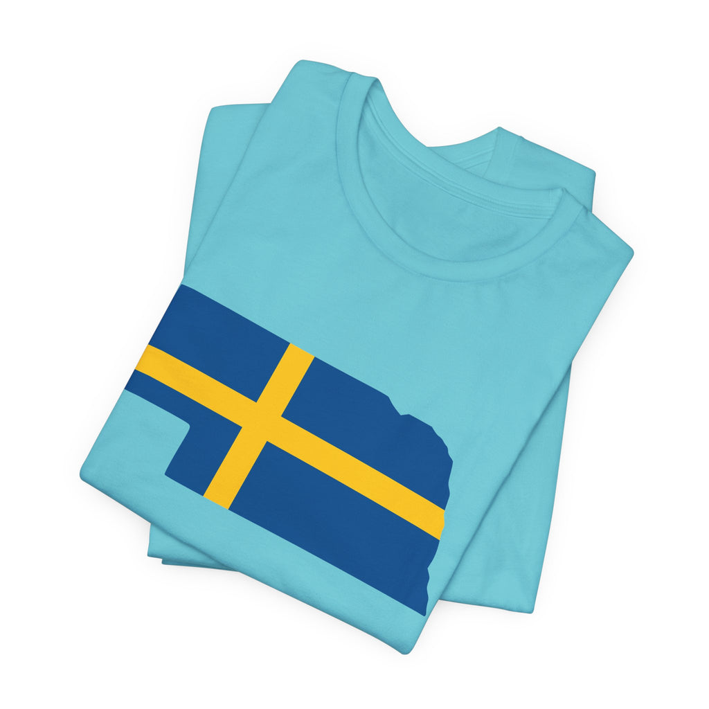 Women's T-Shirt | Swedish Flag on Nebraska Outline