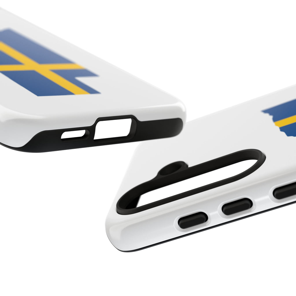 Tough Protective Phone Case | Swedish Flag on Nebraska Outline
