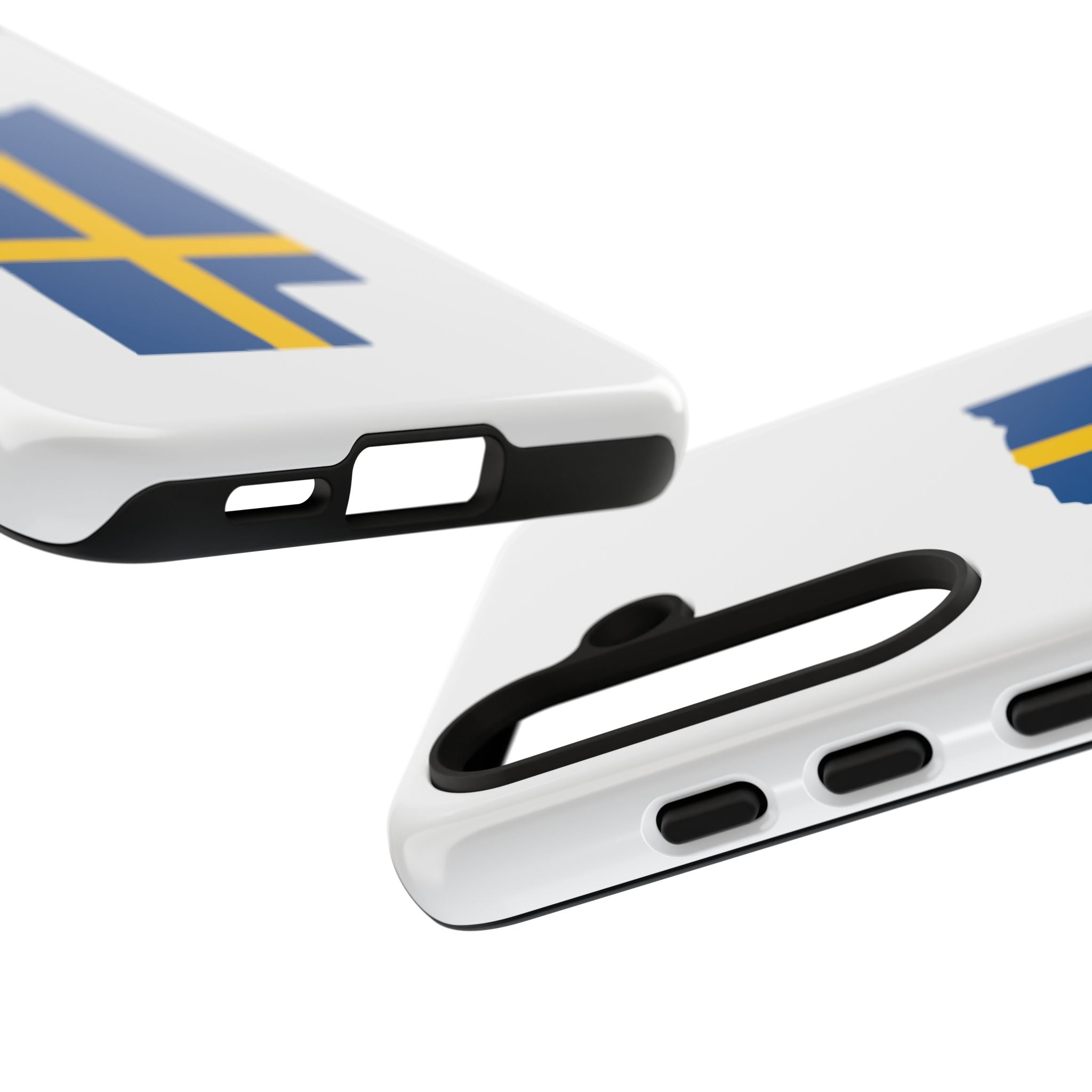 Tough Protective Phone Case | Swedish Flag on Nebraska Outline