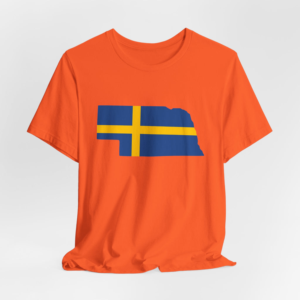 Women's T-Shirt | Swedish Flag on Nebraska Outline