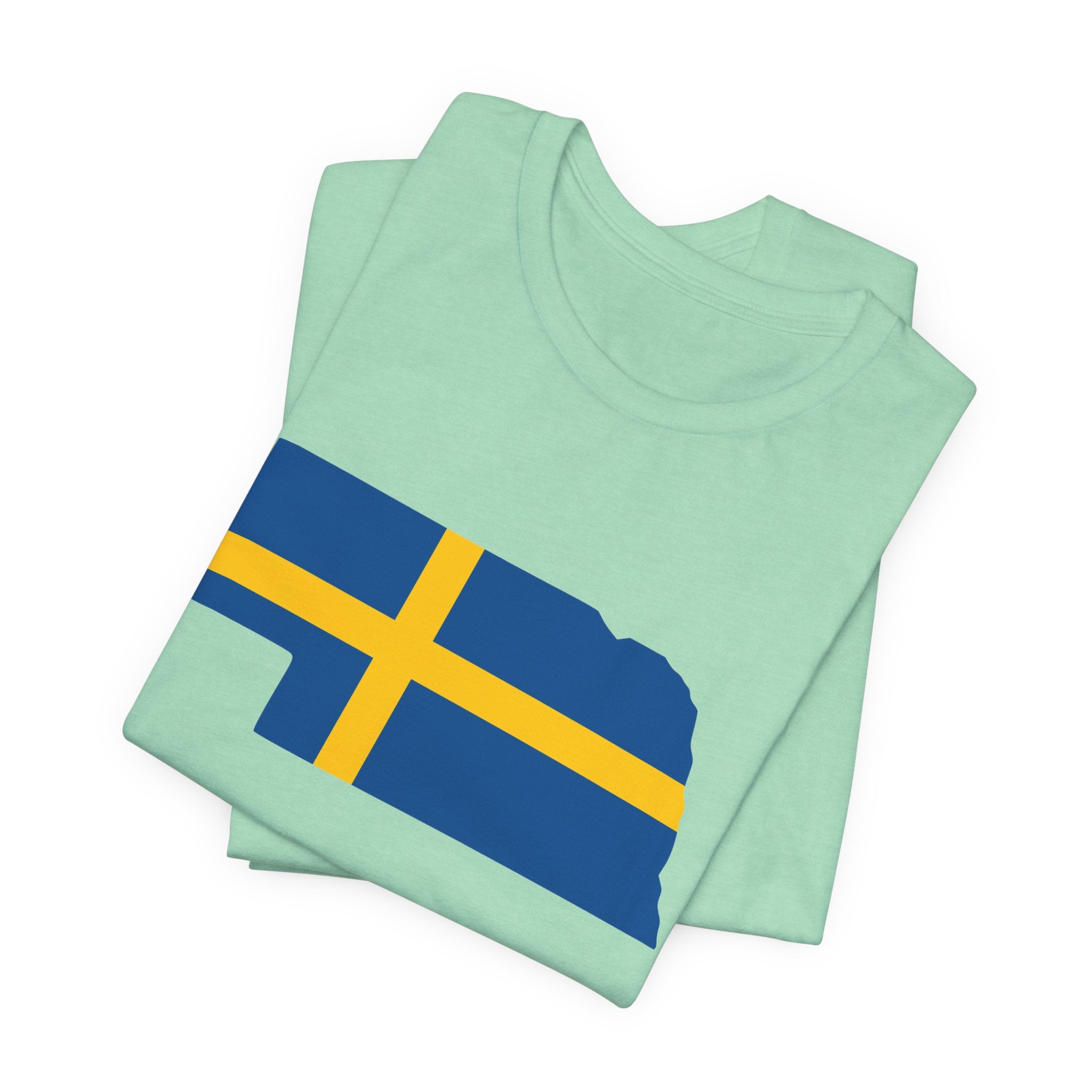 Women's T-Shirt | Swedish Flag on Nebraska Outline