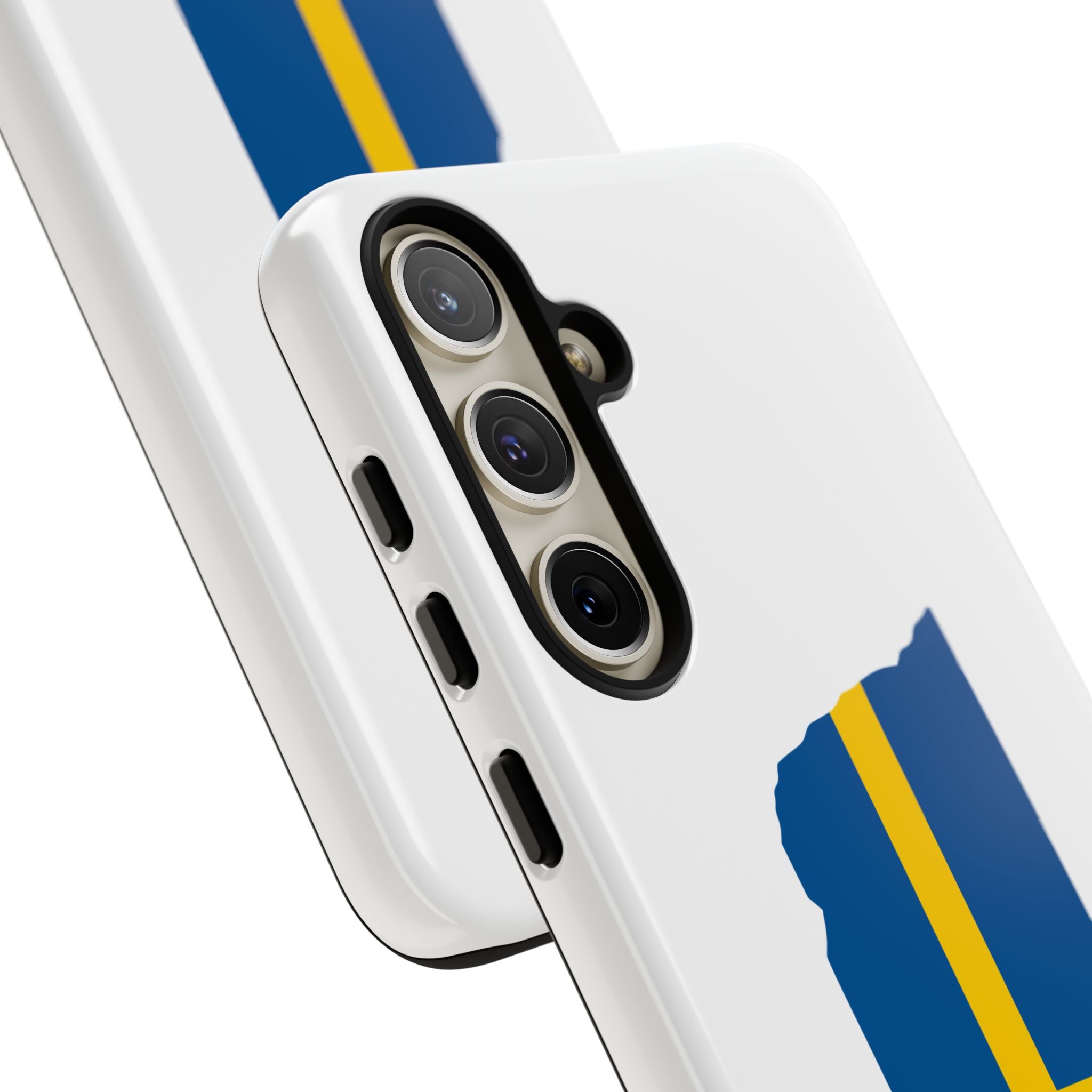 Tough Protective Phone Case | Swedish Flag on Nebraska Outline