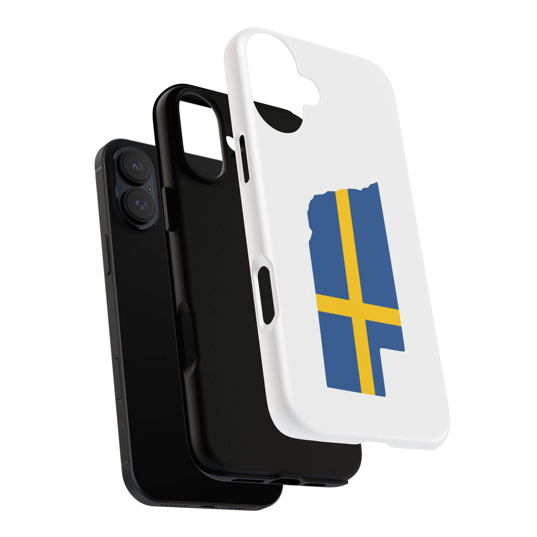 Tough Protective Phone Case | Swedish Flag on Nebraska Outline