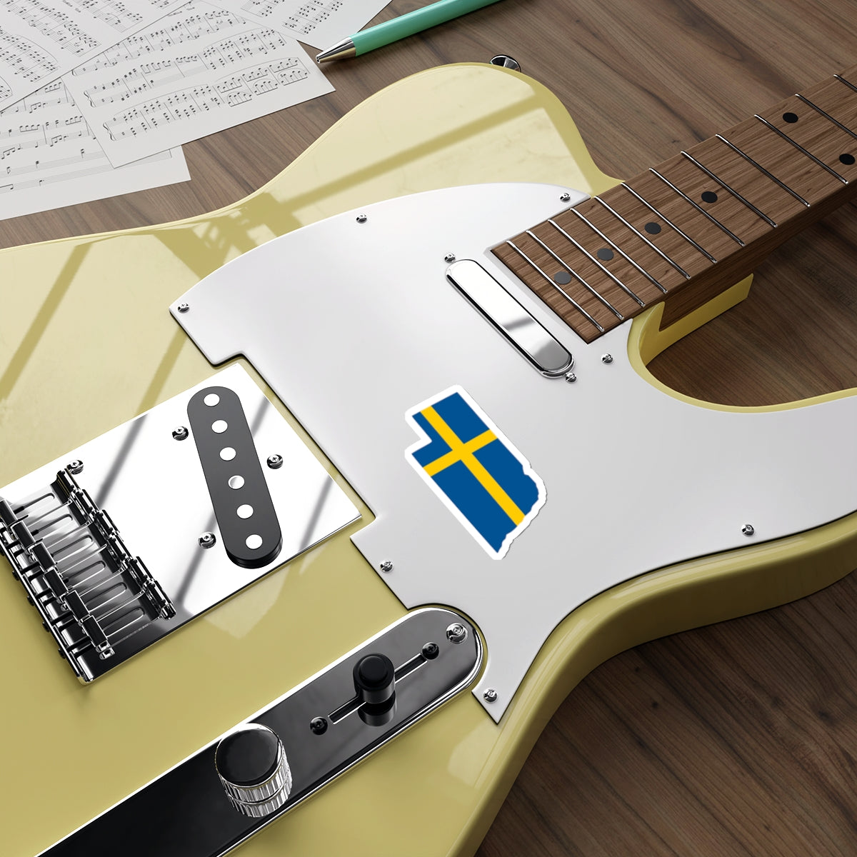 Die-Cut Sticker | Swedish Flag on Nebraska Outline
