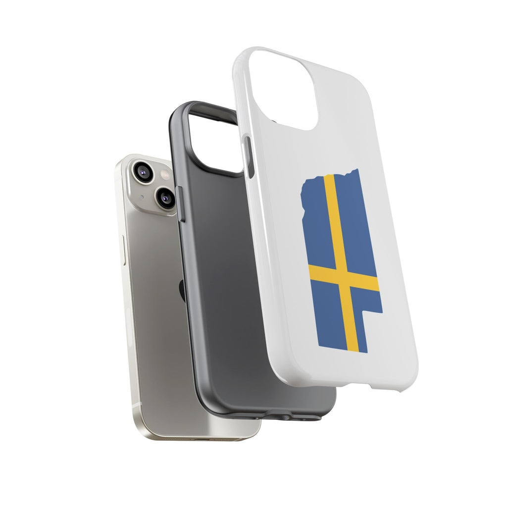 Tough Protective Phone Case | Swedish Flag on Nebraska Outline