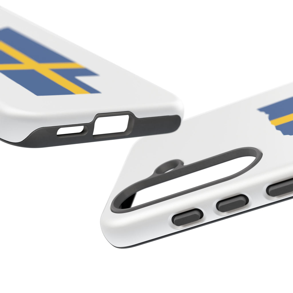 Tough Protective Phone Case | Swedish Flag on Nebraska Outline
