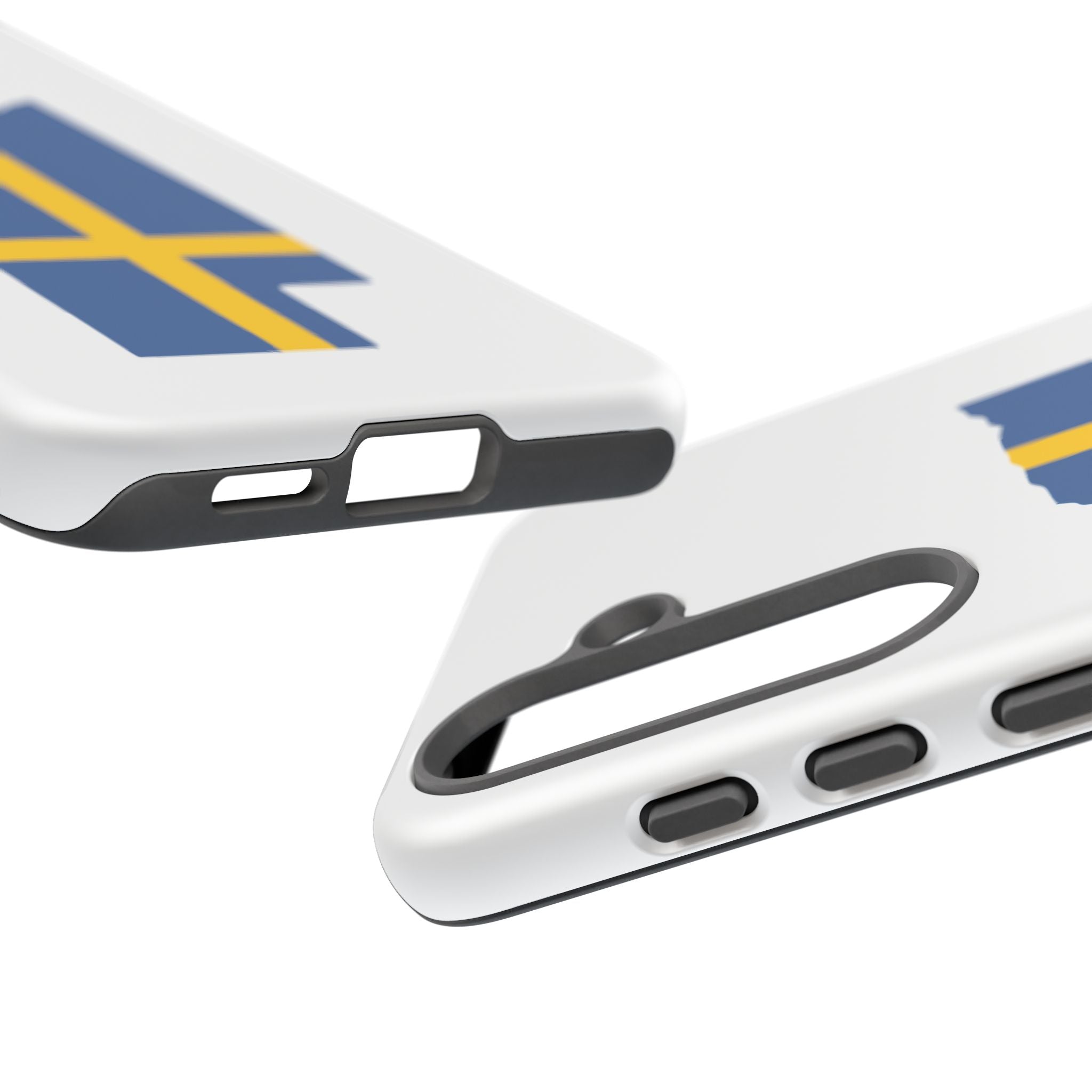 Tough Protective Phone Case | Swedish Flag on Nebraska Outline