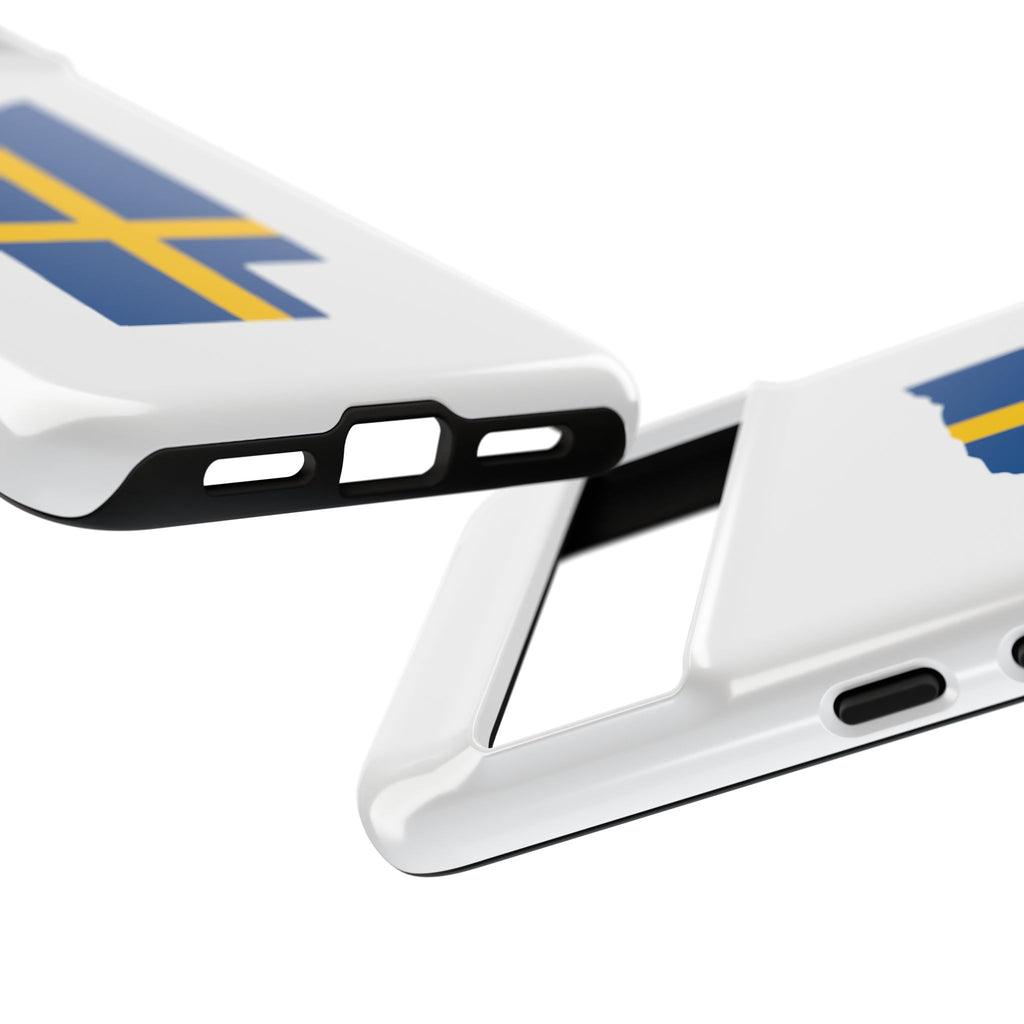 Tough Protective Phone Case | Swedish Flag on Nebraska Outline