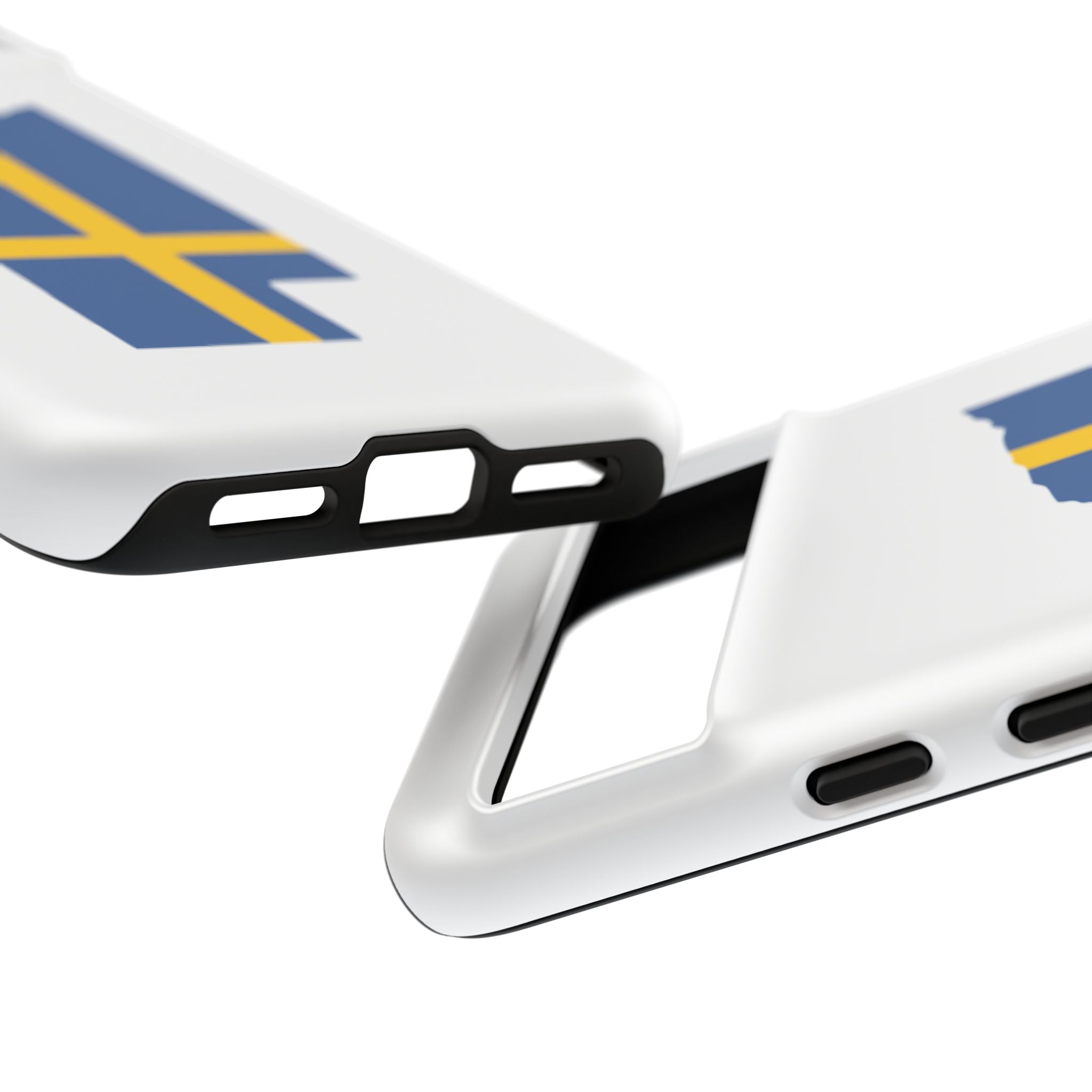 Tough Protective Phone Case | Swedish Flag on Nebraska Outline