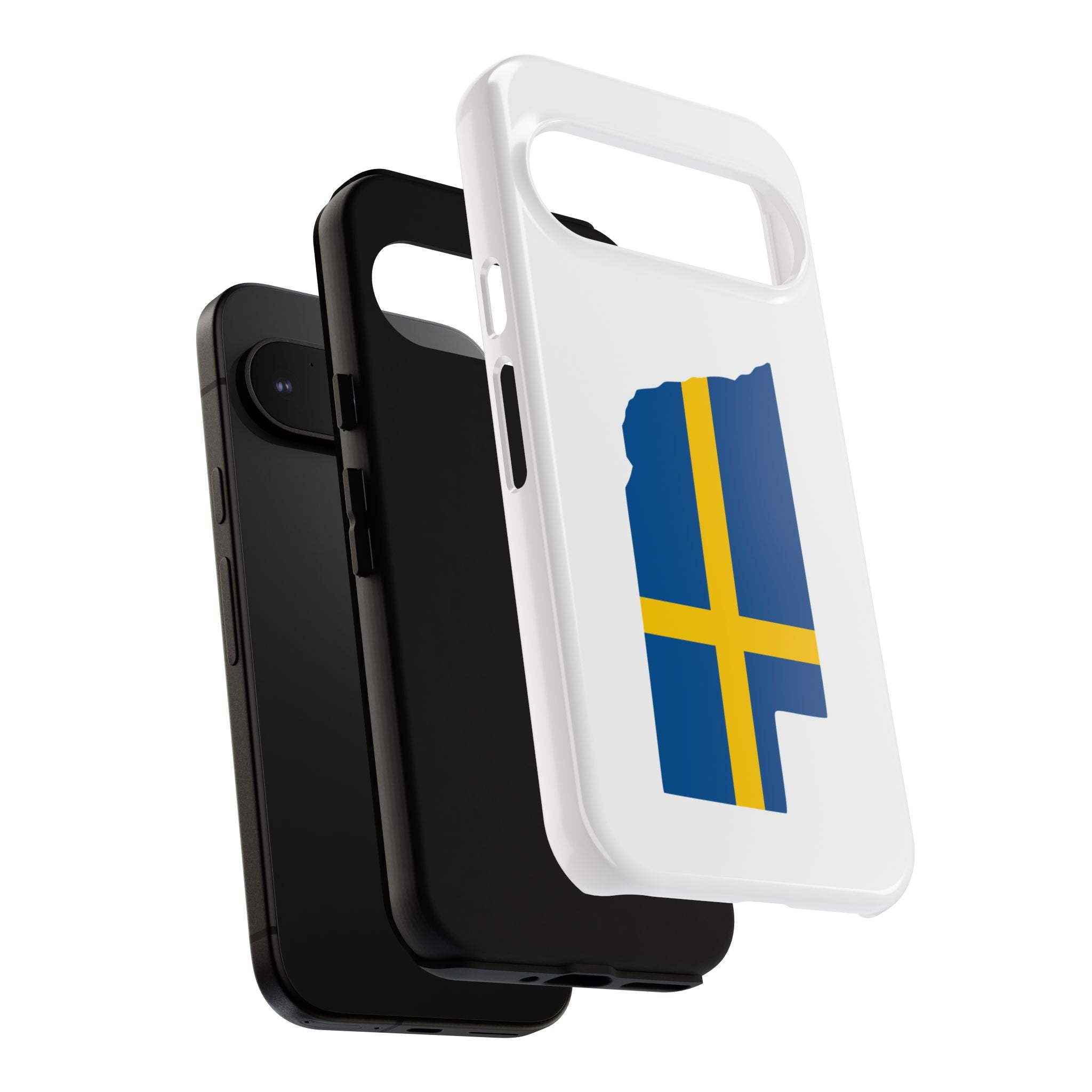 Tough Protective Phone Case | Swedish Flag on Nebraska Outline