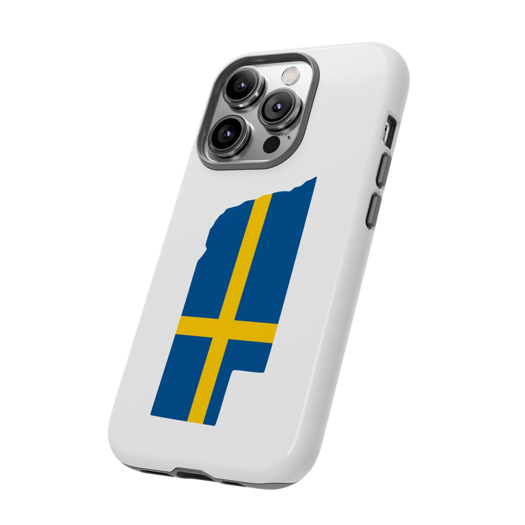 Tough Protective Phone Case | Swedish Flag on Nebraska Outline