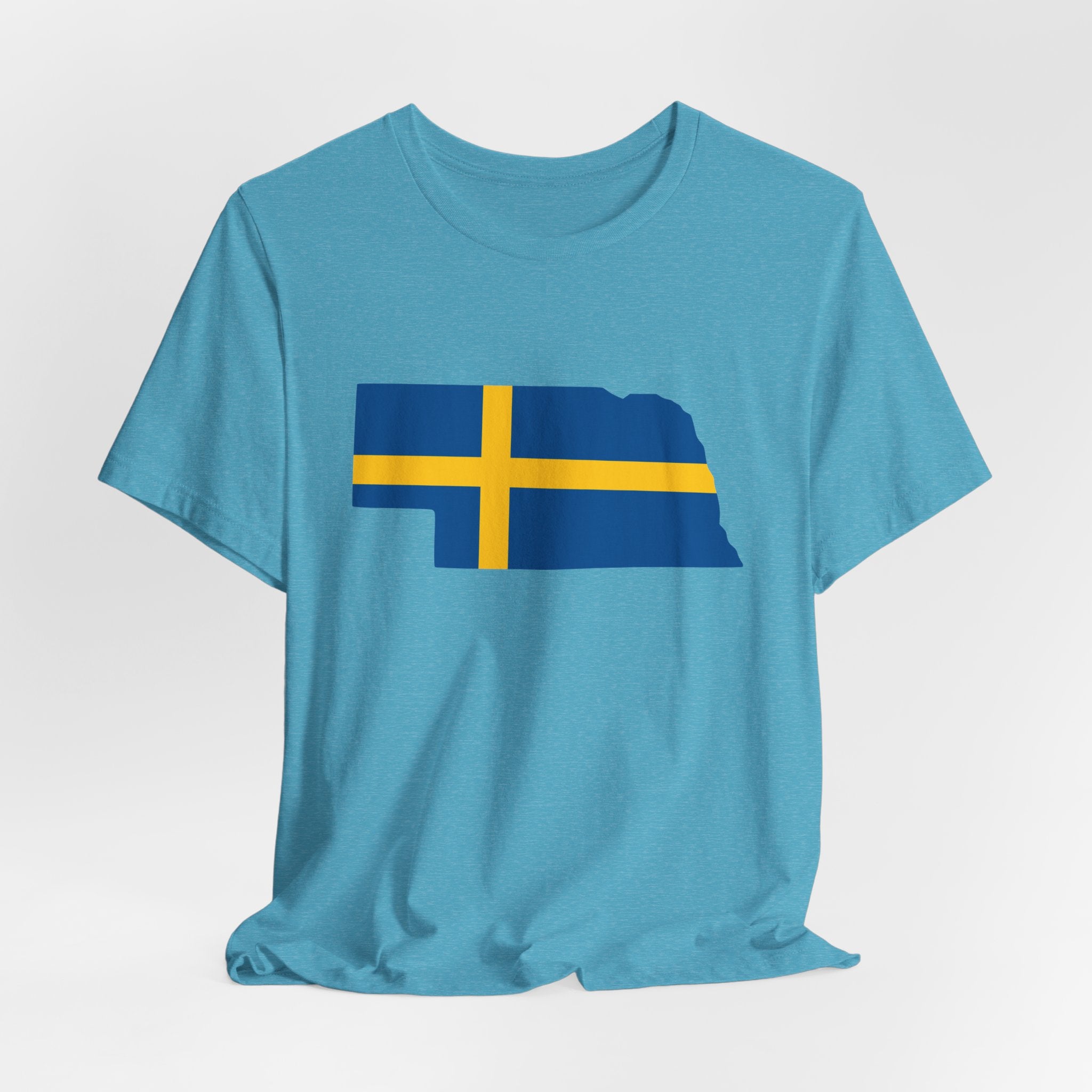 Women's T-Shirt | Swedish Flag on Nebraska Outline