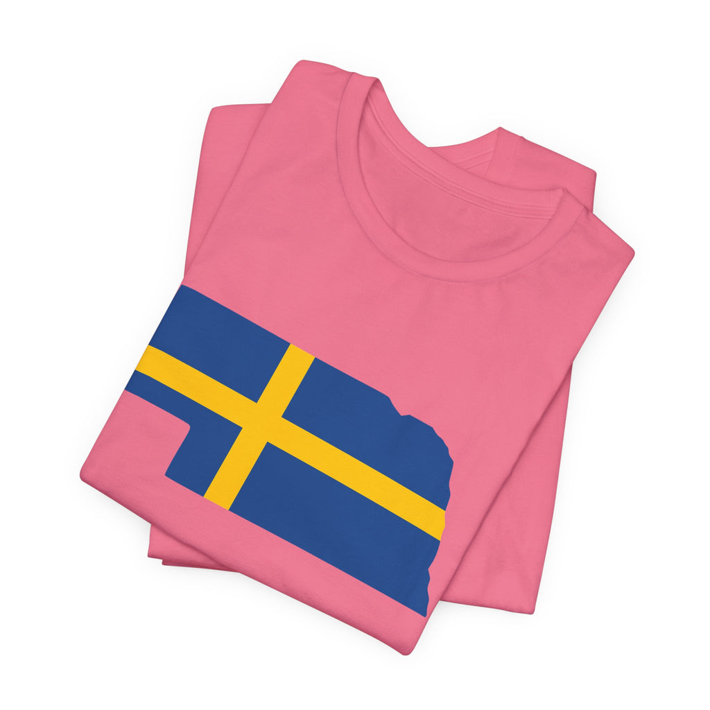 Women's T-Shirt | Swedish Flag on Nebraska Outline