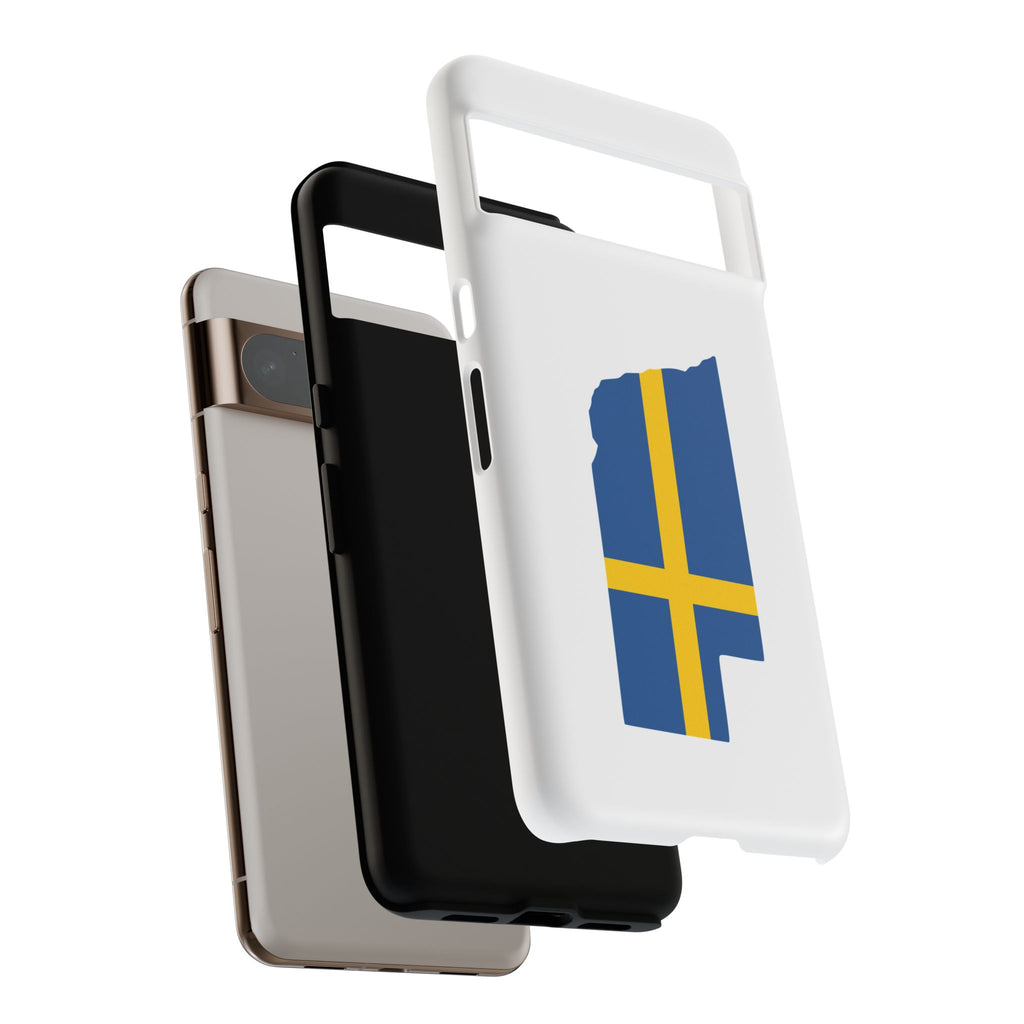 Tough Protective Phone Case | Swedish Flag on Nebraska Outline