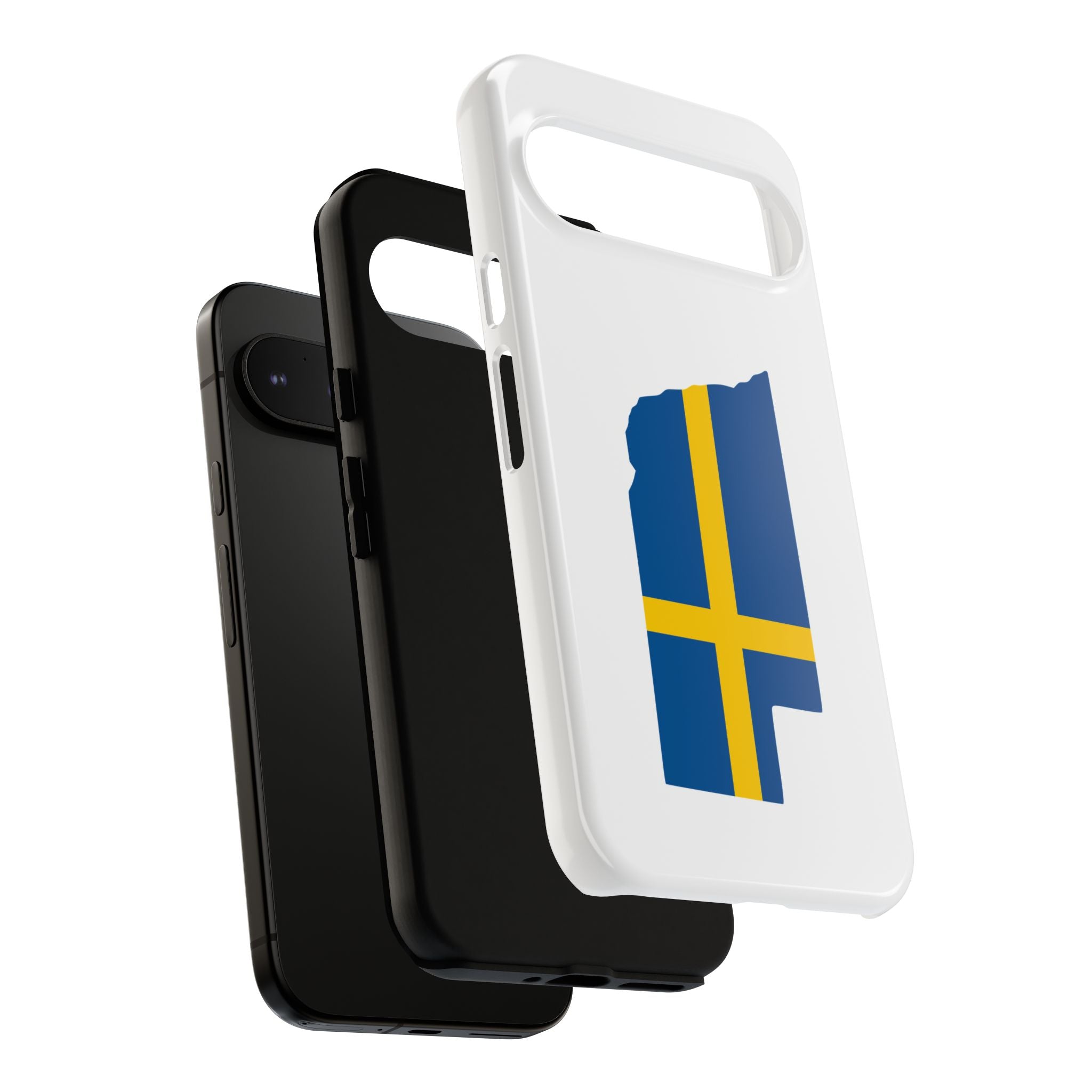 Tough Protective Phone Case | Swedish Flag on Nebraska Outline