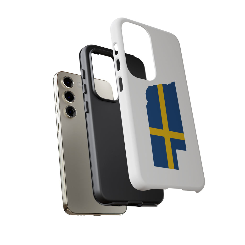 Tough Protective Phone Case | Swedish Flag on Nebraska Outline
